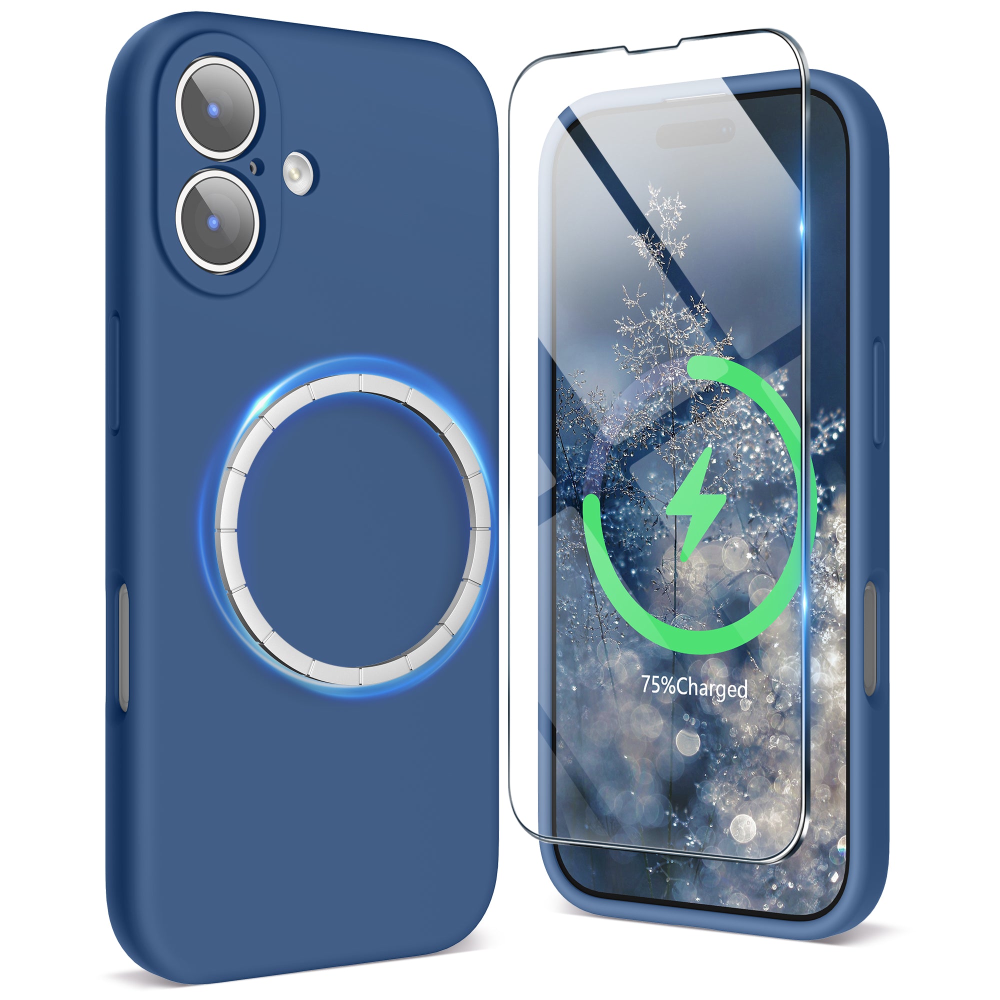 SURPHY Case for iPhone 17 Case with Screen Protector (6.3 inch 2025), Compatible with MagSafe, Liquid Silicone 17 Phone Cases Whit Soft Microfiber Lining