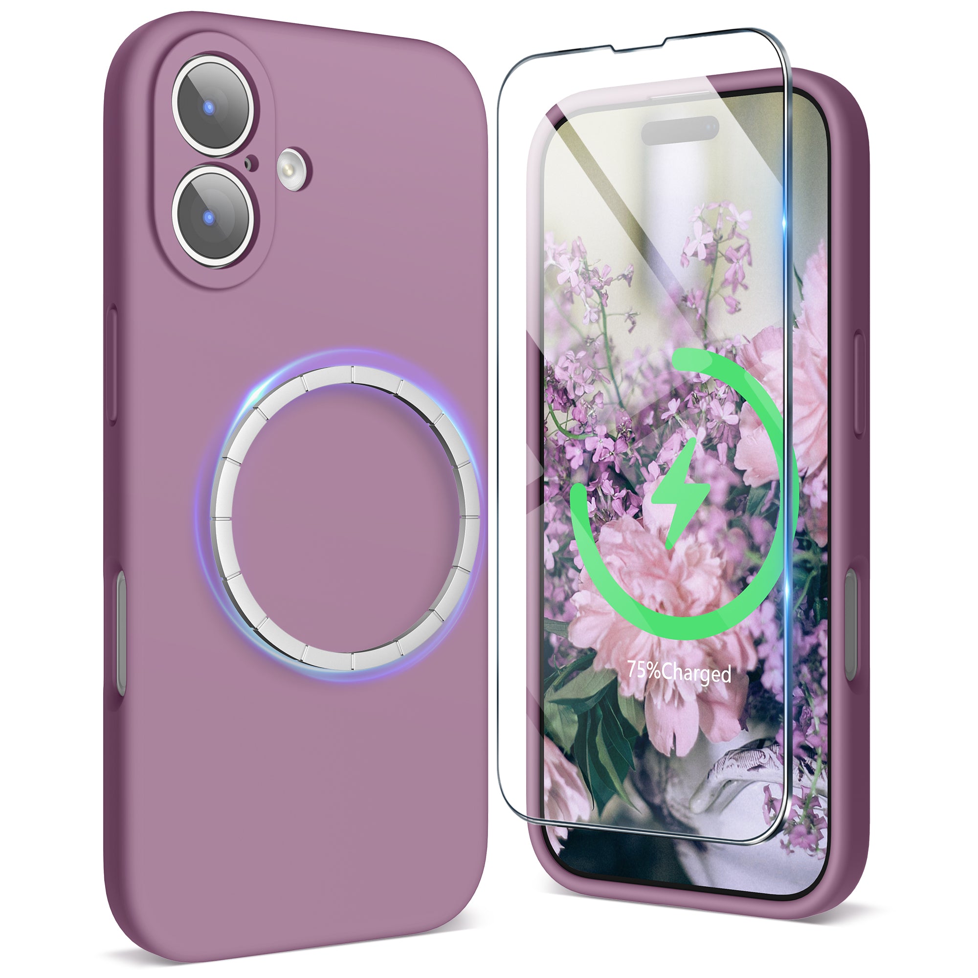 SURPHY Case for iPhone 17 Case with Screen Protector (6.3 inch 2025), Compatible with MagSafe, Liquid Silicone 17 Phone Cases Whit Soft Microfiber Lining
