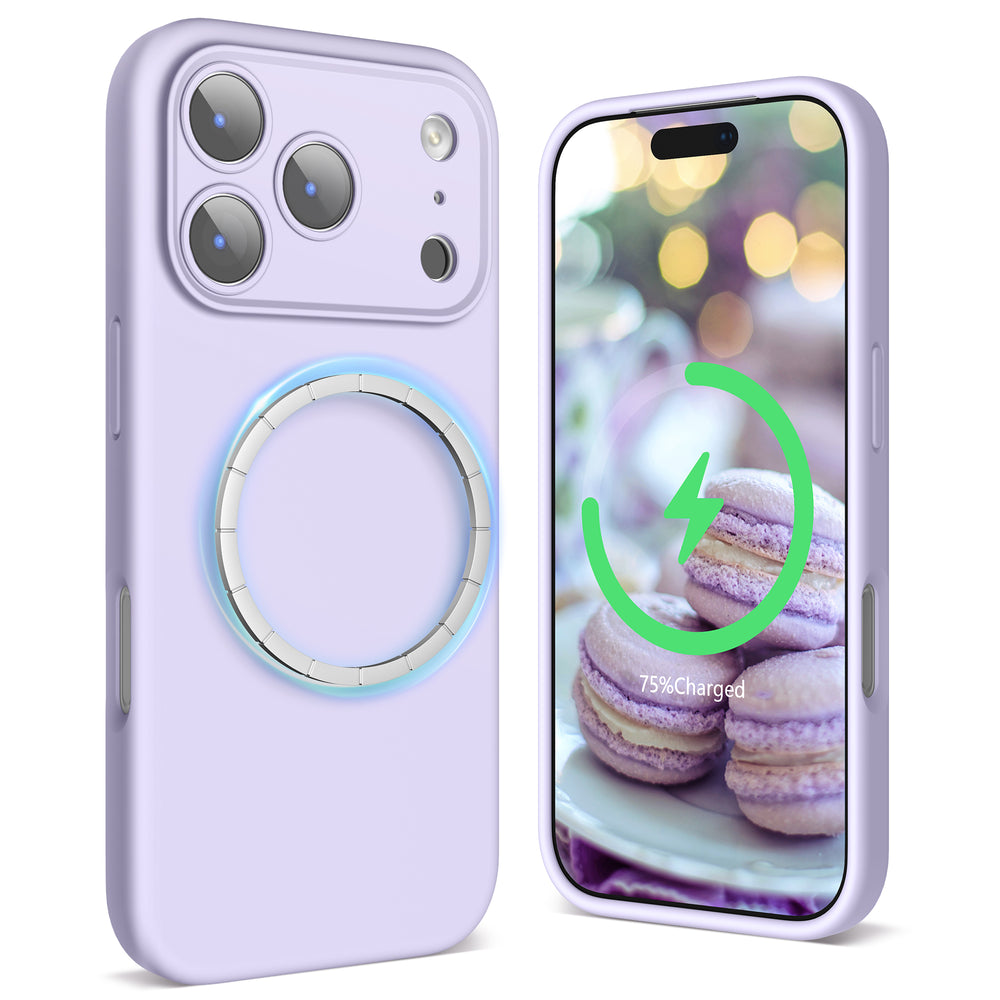SURPHY Case for iPhone 17 Pro Case Compatible with MagSafe (6.3 inch 2025), Liquid Silicone 17 Pro Phone Cases Whit Soft Microfiber Lining