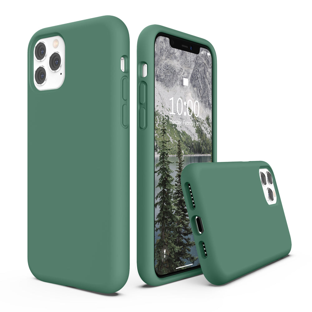SURPHY Silikonhülle kompatibel mit iPhone 11 Pro Max Hülle 6,5 Zoll, Flüssigsilikon-Ganzkörper-Verdickungsdesign-Telefonhülle (mit Mikrofaserfutter) für 11 Pro Max 2019