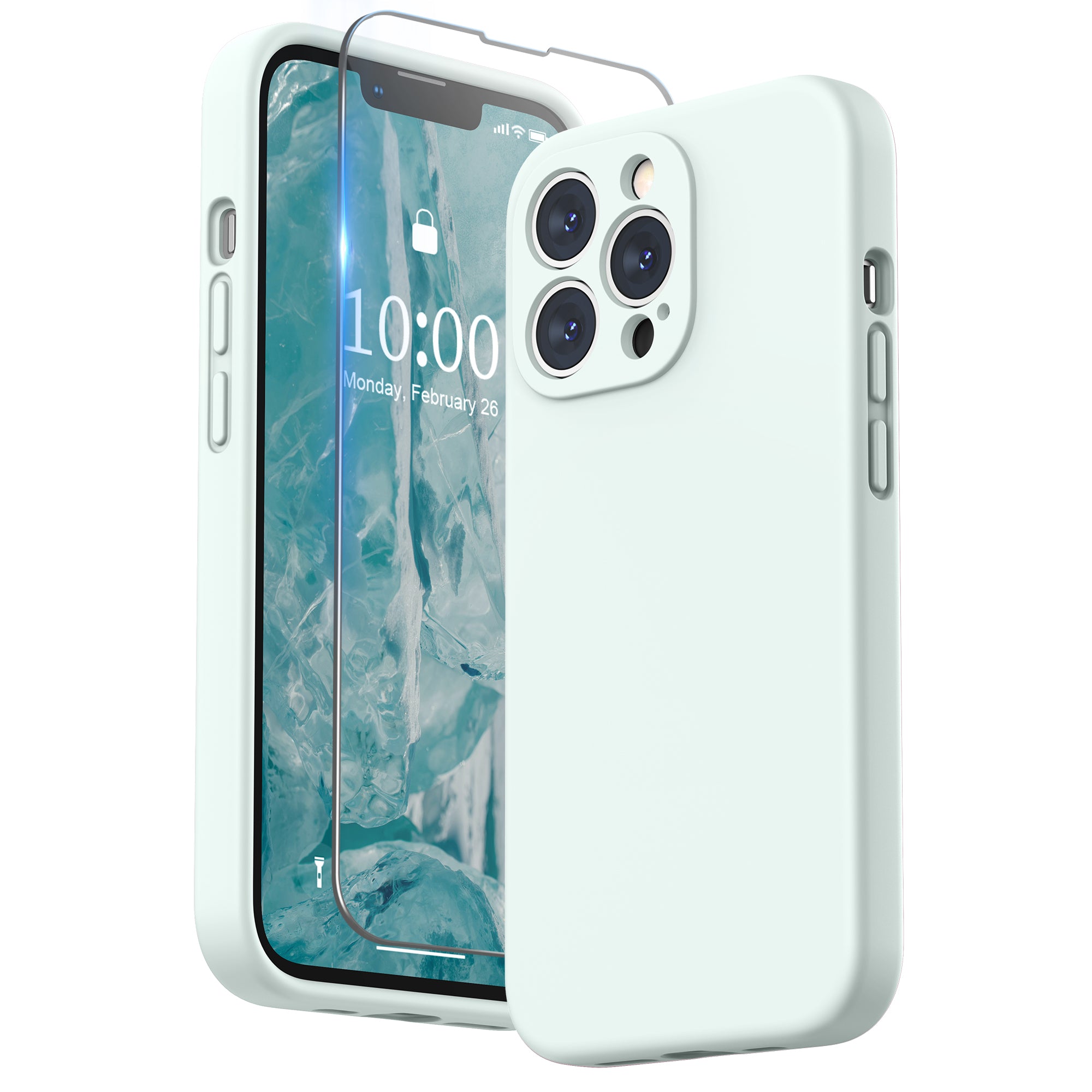 SURPHY iPhone13 Proケース シリコン, フィルム付き 6.1インチ対応(2021)アイフォン13 プロシリコンケース(レンズの全面保護) 耐衝撃 超軽量 指紋防止 全面保護 iPhone13 Proソフトカバー