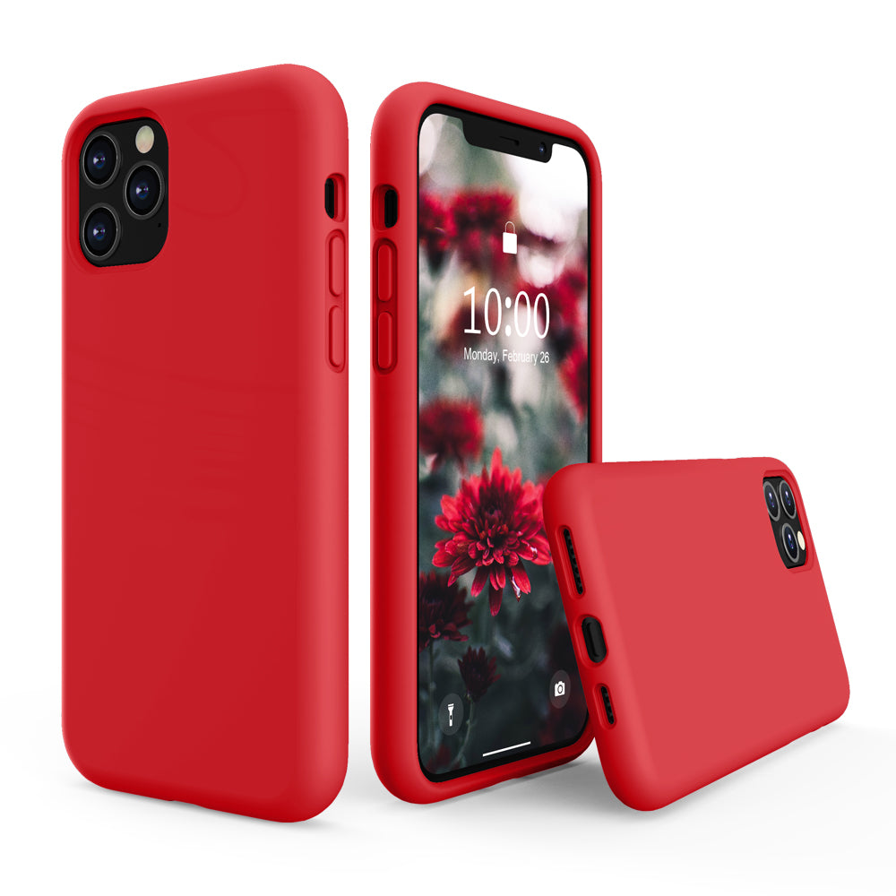 SURPHY Silikonhülle kompatibel mit iPhone 11 Pro Max Hülle 6,5 Zoll, Flüssigsilikon-Ganzkörper-Verdickungsdesign-Telefonhülle (mit Mikrofaserfutter) für 11 Pro Max 2019