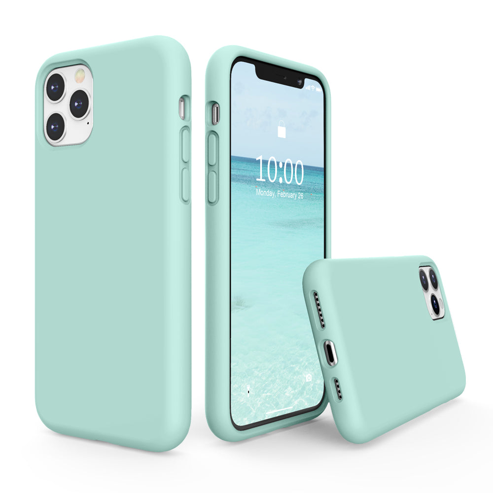SURPHY Silikonhülle kompatibel mit iPhone 11 Pro Max Hülle 6,5 Zoll, Flüssigsilikon-Ganzkörper-Verdickungsdesign-Telefonhülle (mit Mikrofaserfutter) für 11 Pro Max 2019