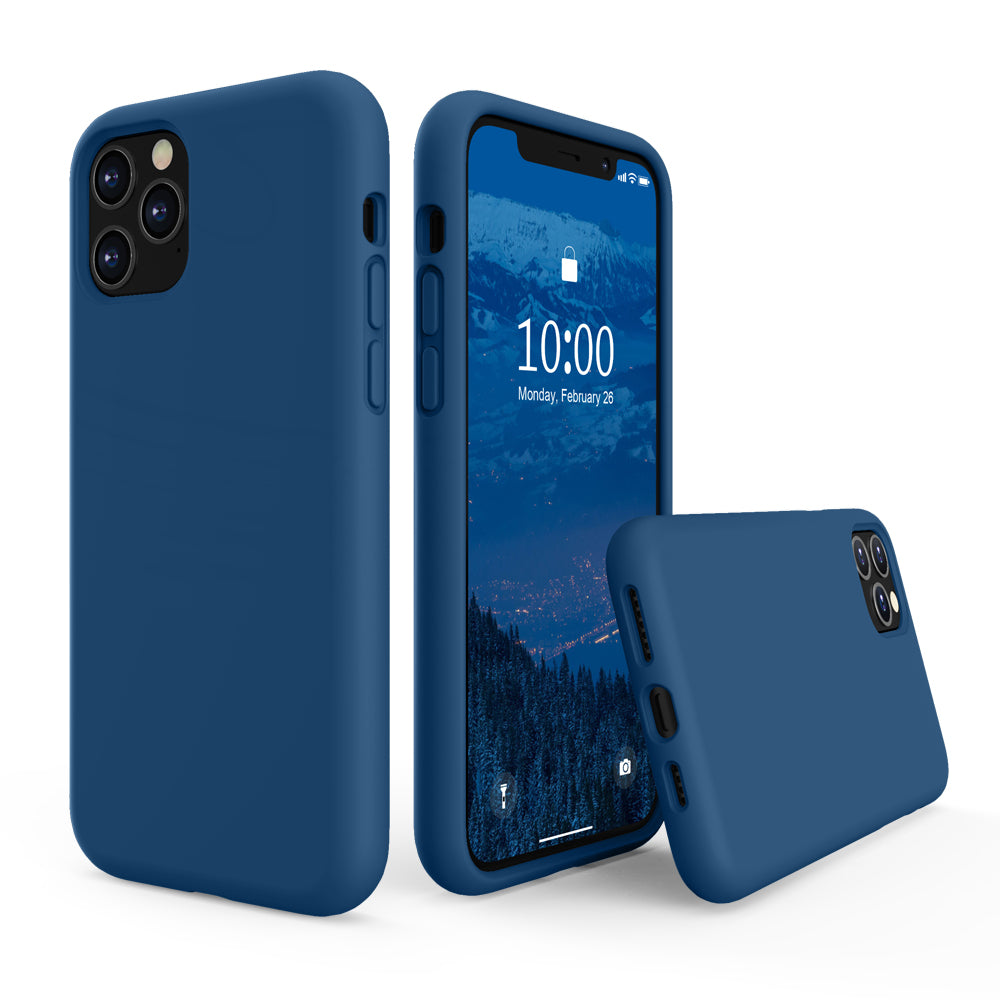 SURPHY Silikonhülle kompatibel mit iPhone 11 Pro Max Hülle 6,5 Zoll, Flüssigsilikon-Ganzkörper-Verdickungsdesign-Telefonhülle (mit Mikrofaserfutter) für 11 Pro Max 2019