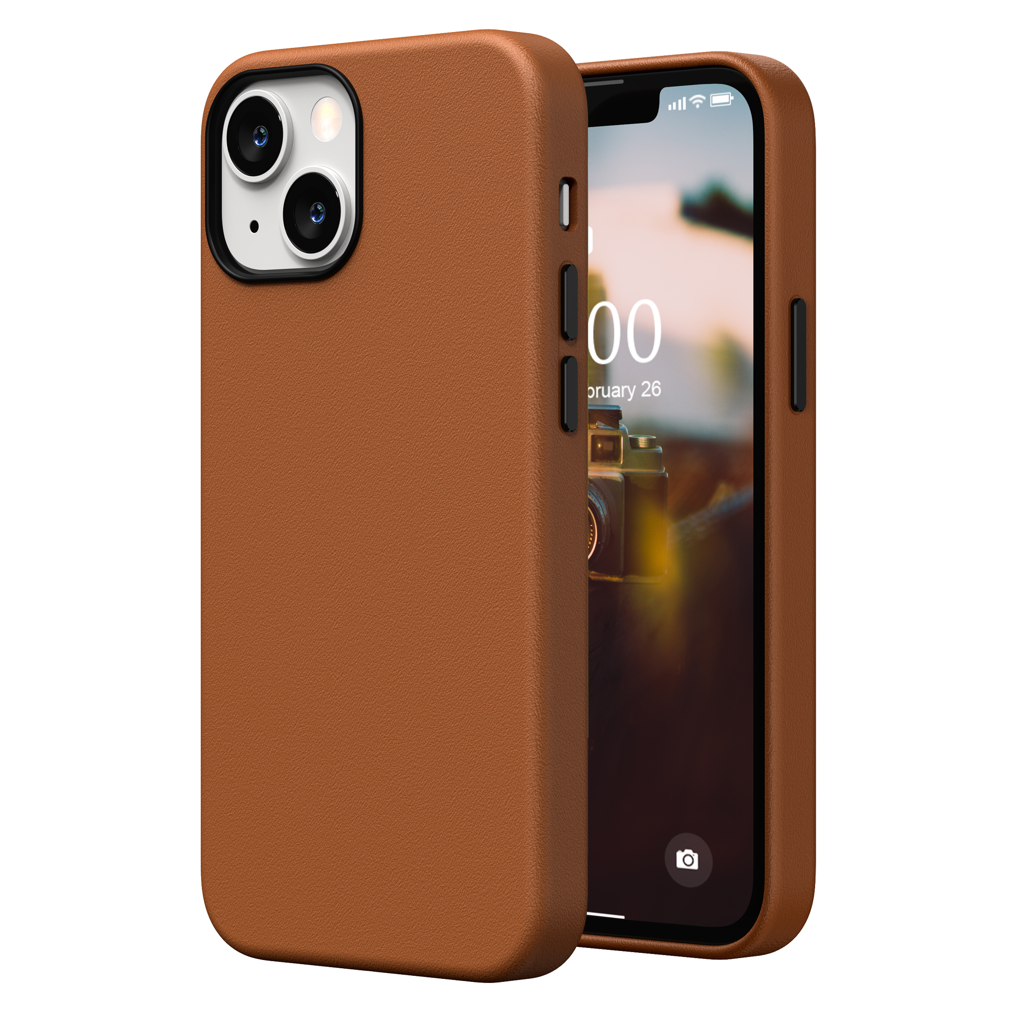 SURPHY Faux Leather Case Compatible with iPhone 13 Mini Case (5.4 inch 2021), PU Leather Phone Case (with Metallic Buttons & Microfiber Lining)