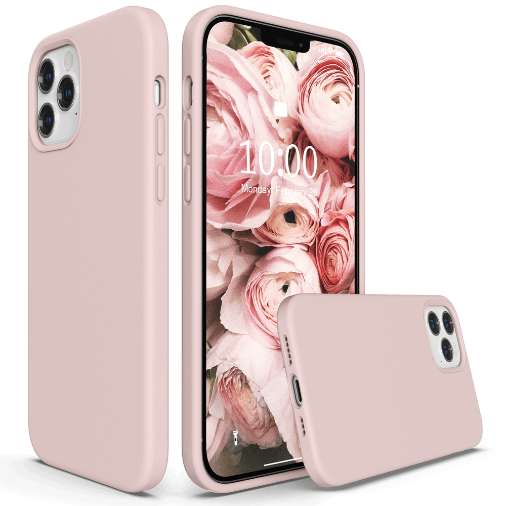 SURPHY Silikonhülle kompatibel mit iPhone 12 Hülle und iPhone 12 Pro Hülle 6,1 Zoll 2020, flüssige Silikon-Handyhülle (mit Mikrofaserfutter), entworfen für iPhone 12 und 12 Pro