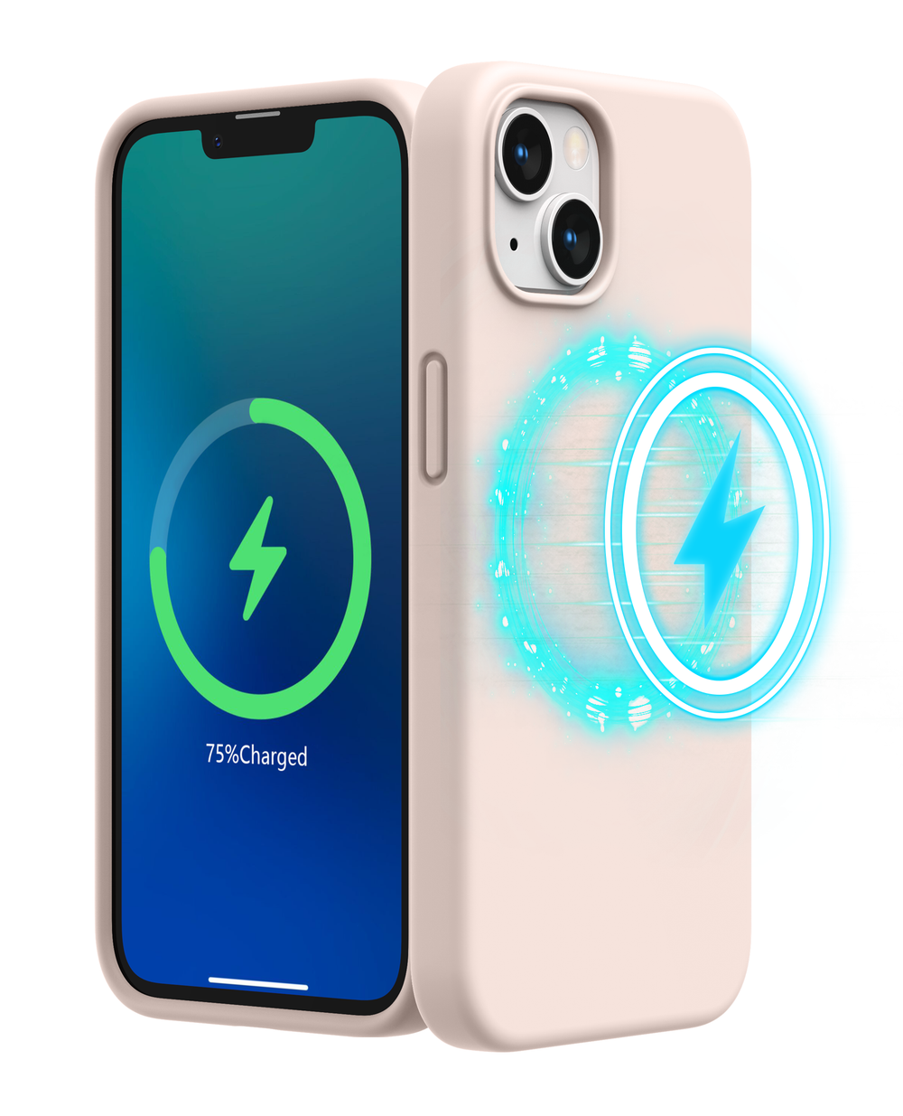 SURPHY Magnetische Hülle für iPhone 13, kompatibel mit MagSafe (6,1 Zoll, Version 2021), flüssige Silikon-Handyhülle mit Mikrofaser-Innenfutter
