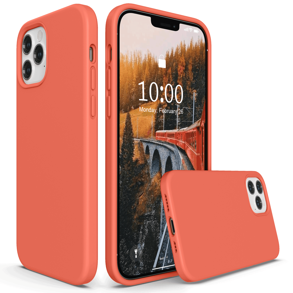 SURPHY Silikonhülle kompatibel mit iPhone 12 Hülle und iPhone 12 Pro Hülle 6,1 Zoll 2020, flüssige Silikon-Handyhülle (mit Mikrofaserfutter), entworfen für iPhone 12 und 12 Pro