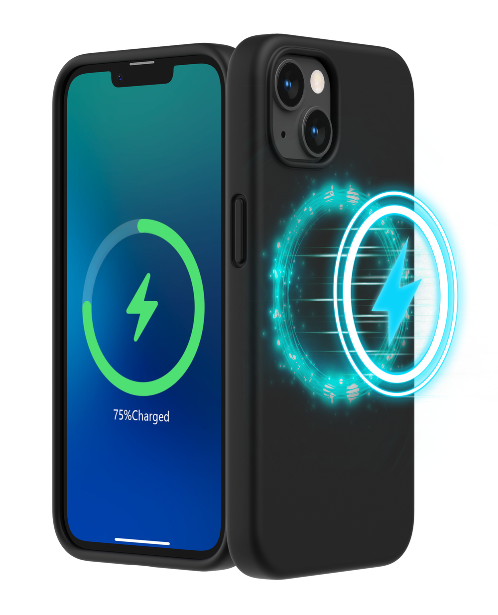 SURPHY Magnetische Hülle für iPhone 13, kompatibel mit MagSafe (6,1 Zoll, Version 2021), flüssige Silikon-Handyhülle mit Mikrofaser-Innenfutter