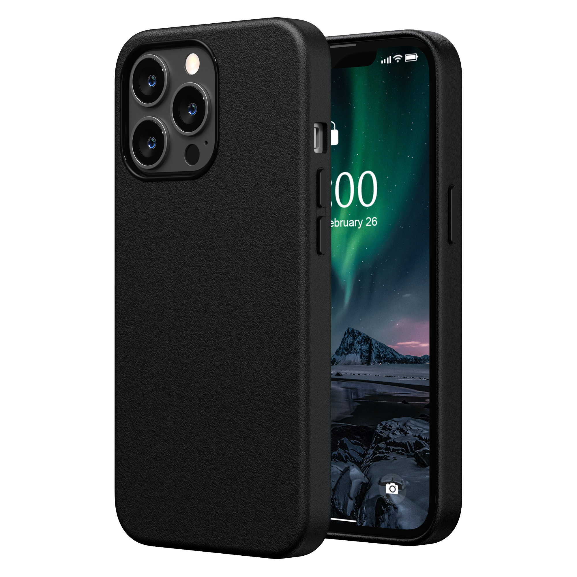 SURPHY Faux Leather Case Compatible with iPhone 13 Pro Case (6.1 inch 2021), PU Leather Phone Case (with Metallic Buttons & Microfiber Lining)