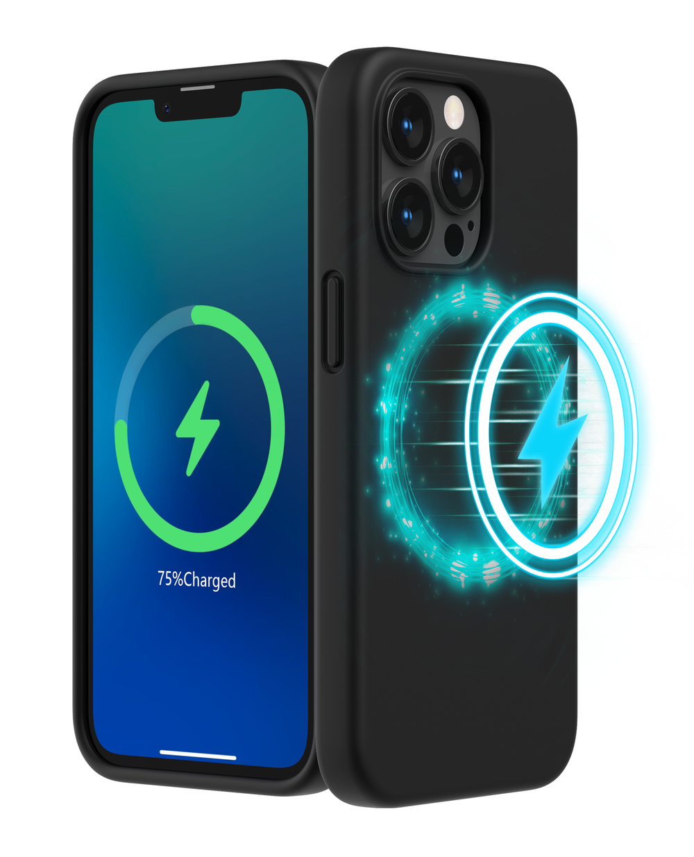 SURPHY Magnetische Hülle für iPhone 13 Pro, kompatibel mit MagSafe (6,1 Zoll, Version 2021), flüssige Silikon-Handyhülle mit Mikrofaserfutter