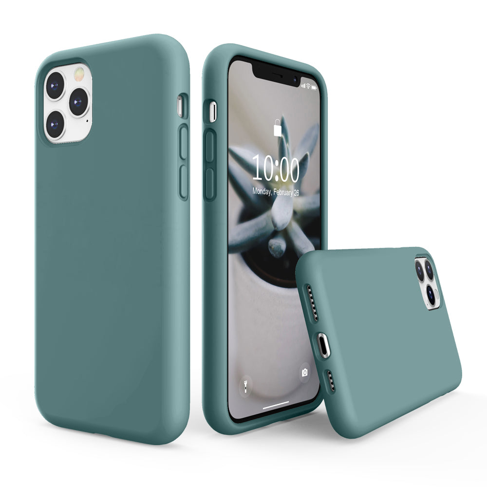 SURPHY Silikonhülle kompatibel mit iPhone 11 Pro Max Hülle 6,5 Zoll, Flüssigsilikon-Ganzkörper-Verdickungsdesign-Telefonhülle (mit Mikrofaserfutter) für 11 Pro Max 2019