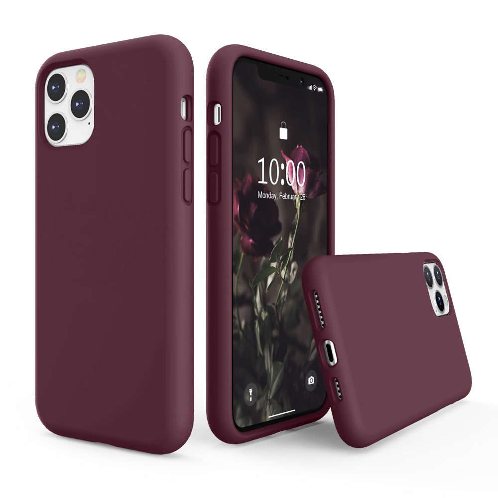 SURPHY Silikonhülle kompatibel mit iPhone 11 Pro Max Hülle 6,5 Zoll, Flüssigsilikon-Ganzkörper-Verdickungsdesign-Telefonhülle (mit Mikrofaserfutter) für 11 Pro Max 2019