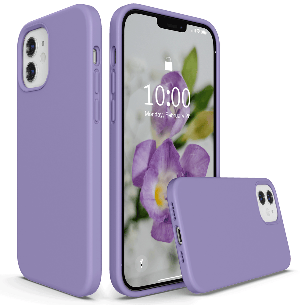 SURPHY Silikonhülle kompatibel mit iPhone 12 Hülle und iPhone 12 Pro Hülle 6,1 Zoll 2020, flüssige Silikon-Handyhülle (mit Mikrofaserfutter), entworfen für iPhone 12 und 12 Pro