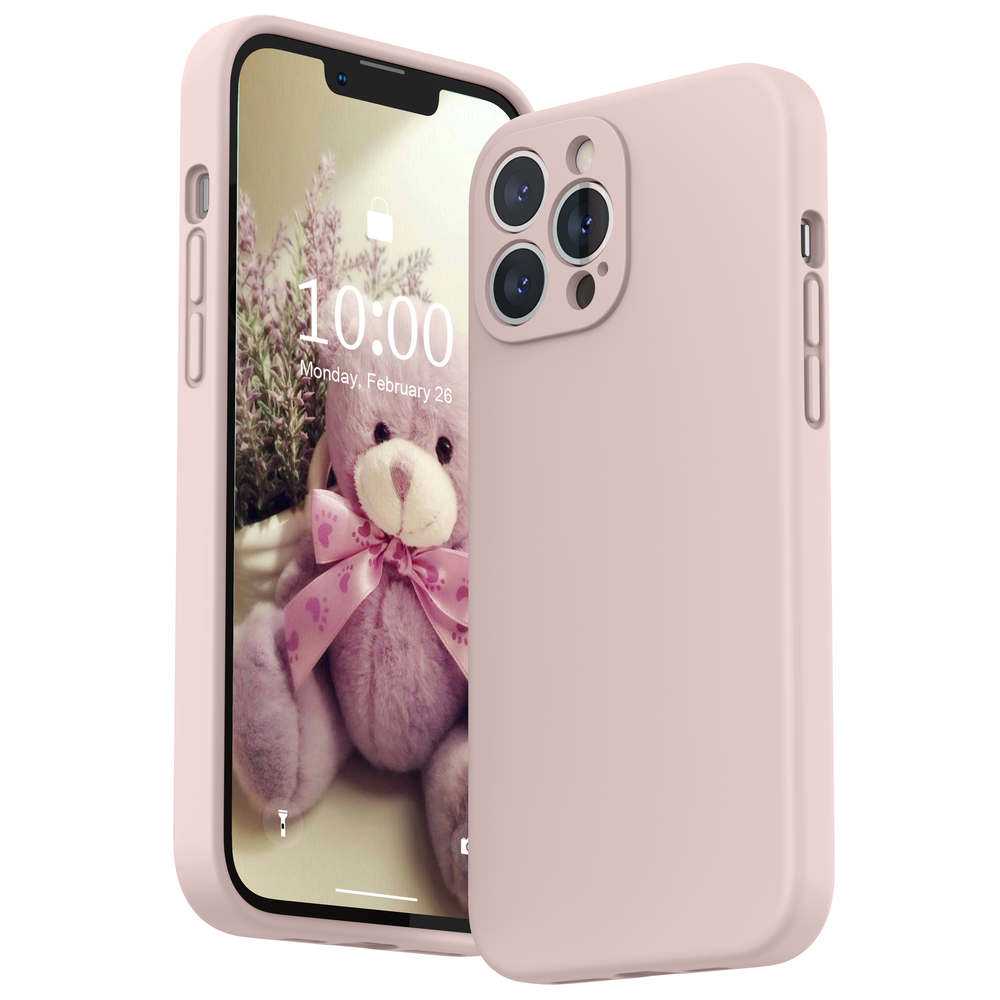 SURPHY Silikonhülle kompatibel mit iPhone 13 Pro Max Hülle (6,7 Zoll 2021), mit Kameraschutz, flüssige Silikon-Handyhülle mit Mikrofaserfutter