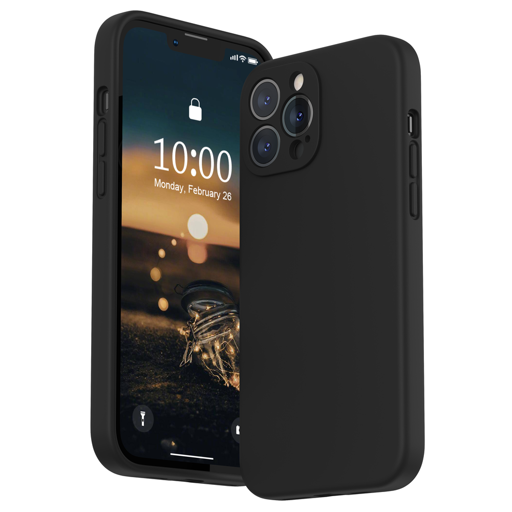 SURPHY Silikonhülle kompatibel mit iPhone 13 Pro Max Hülle (6,7 Zoll 2021), mit Kameraschutz, flüssige Silikon-Handyhülle mit Mikrofaserfutter