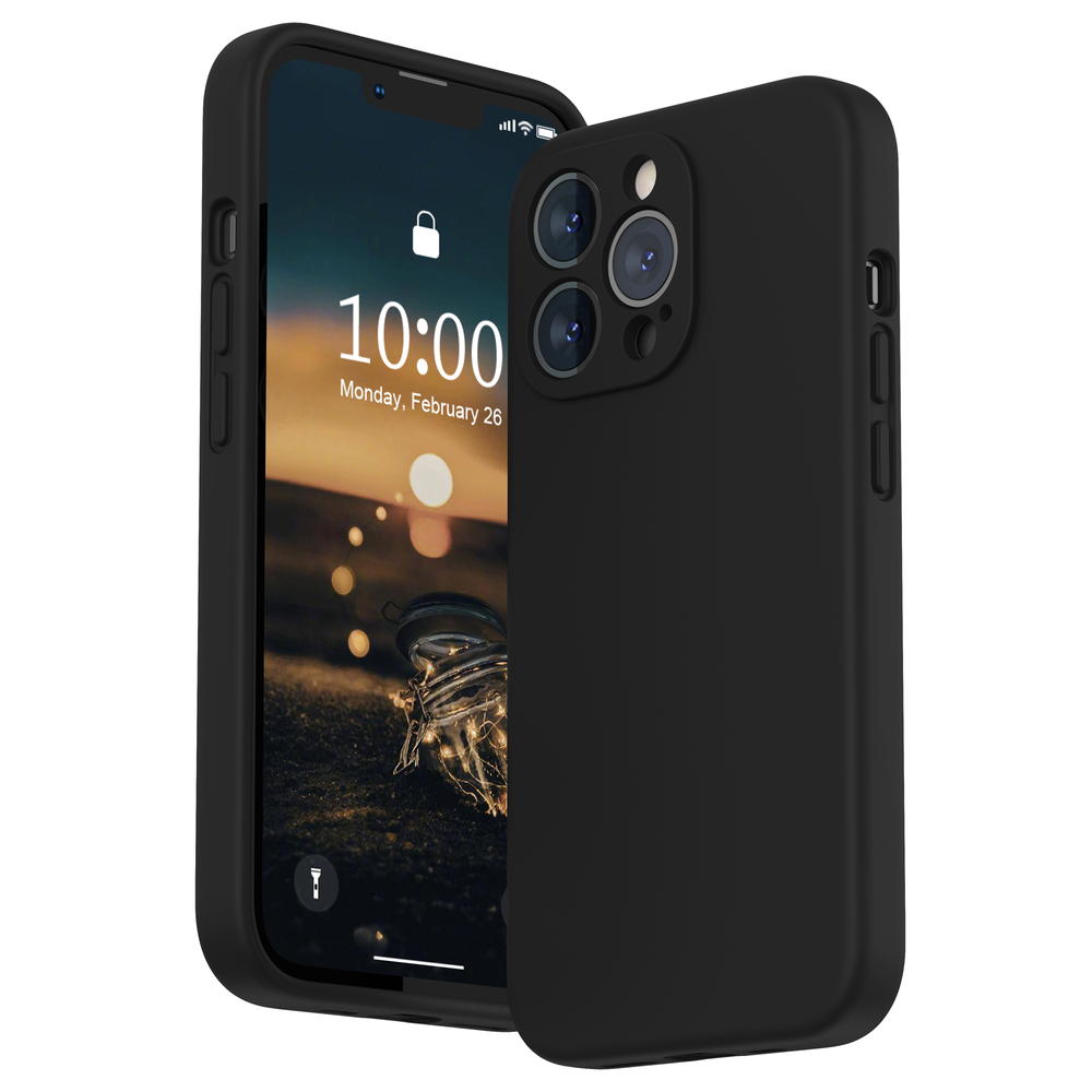 SURPHY Silikonhülle kompatibel mit iPhone 13 Pro Hülle (6,1 Zoll 2021), mit Kameraschutz, flüssige Silikon-Handyhülle mit Mikrofaserfutter