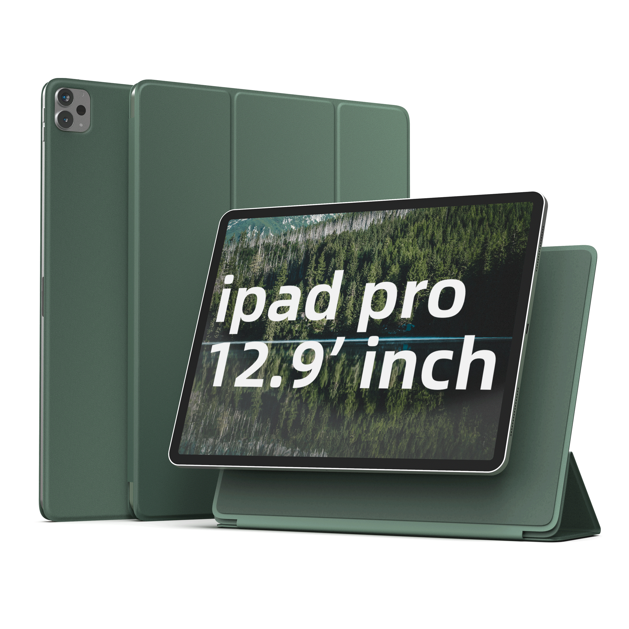 SURPHY Hülle kompatibel mit iPad Pro Hülle 12,9 Zoll, schlanke, starke magnetische Trifold-Standhülle (mit Mikrofaserfutter), automatische Sleep/Wake-Hülle, kompatibel mit iPad Pro 12,9 Zoll 2020