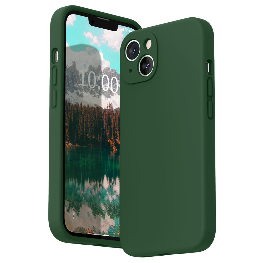 SURPHY Silikonhülle kompatibel mit iPhone 13 Hülle (6,1 Zoll 2021), mit Kameraschutz, flüssige Silikon-Handyhülle mit Mikrofaserfutter