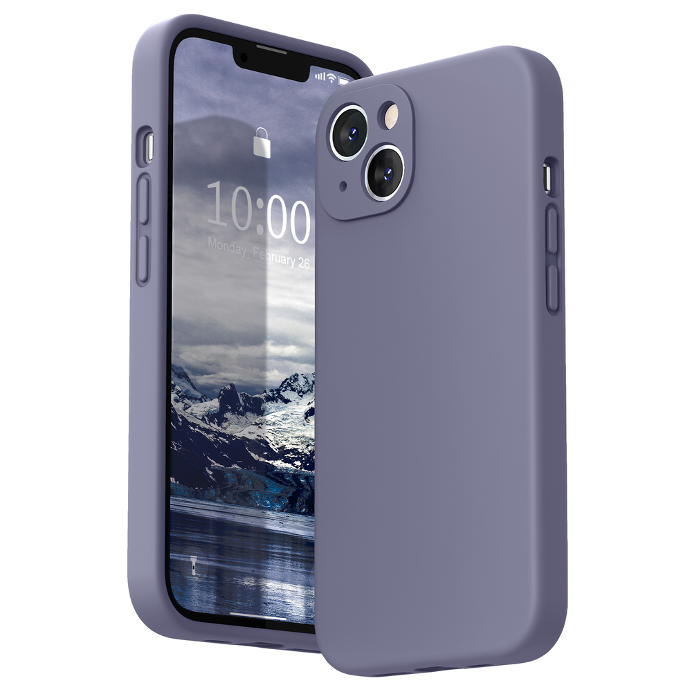 SURPHY Silikonhülle kompatibel mit iPhone 13 Hülle (6,1 Zoll 2021), mit Kameraschutz, flüssige Silikon-Handyhülle mit Mikrofaserfutter