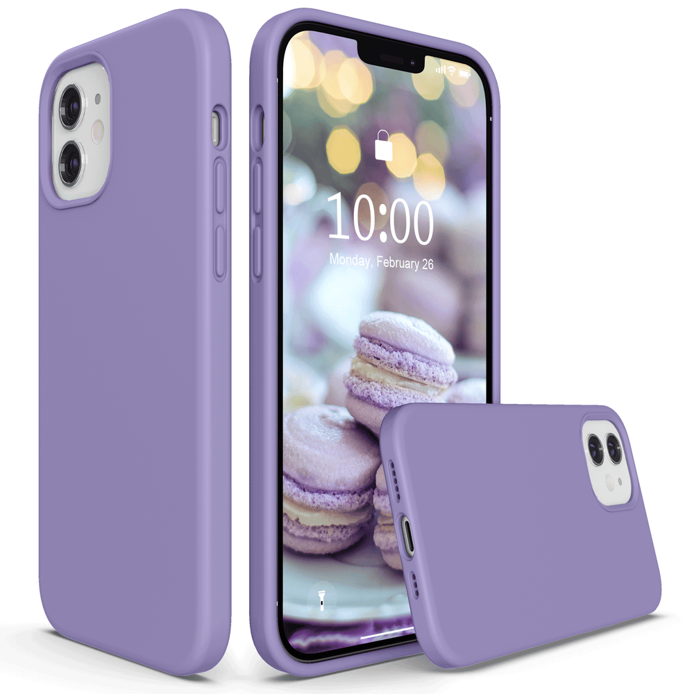 SURPHY Silikonhülle kompatibel mit iPhone 12 Mini Hülle 5,4 Zoll, flüssige Silikon-Handyhülle (mit Mikrofaserfutter), entworfen für iPhone 12 Mini 2020