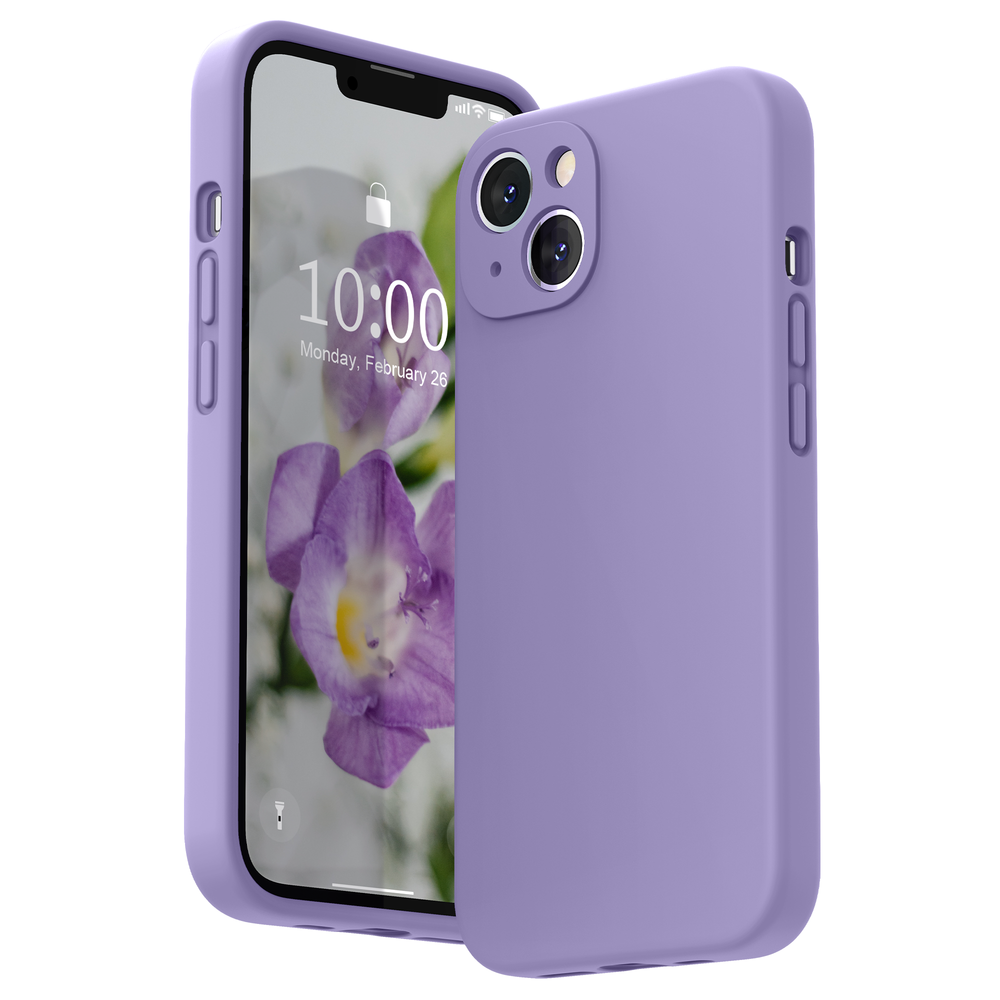 SURPHY Silikonhülle kompatibel mit iPhone 13 Hülle (6,1 Zoll 2021), mit Kameraschutz, flüssige Silikon-Handyhülle mit Mikrofaserfutter