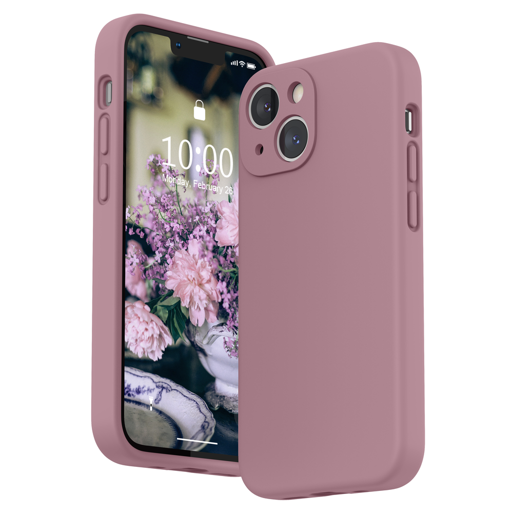 SURPHY Silikonhülle kompatibel mit iPhone 13 Mini Hülle (5,4 Zoll 2021), mit Kameraschutz, flüssige Silikon-Handyhülle mit Mikrofaserfutter