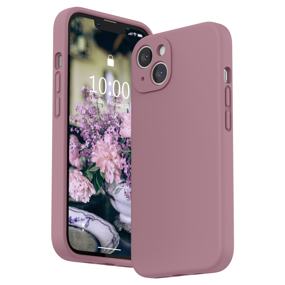 SURPHY Silikonhülle kompatibel mit iPhone 13 Hülle (6,1 Zoll 2021), mit Kameraschutz, flüssige Silikon-Handyhülle mit Mikrofaserfutter