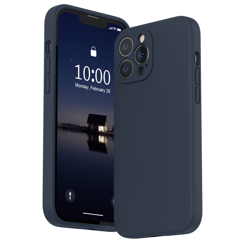 SURPHY Silikonhülle kompatibel mit iPhone 13 Pro Max Hülle (6,7 Zoll 2021), mit Kameraschutz, flüssige Silikon-Handyhülle mit Mikrofaserfutter