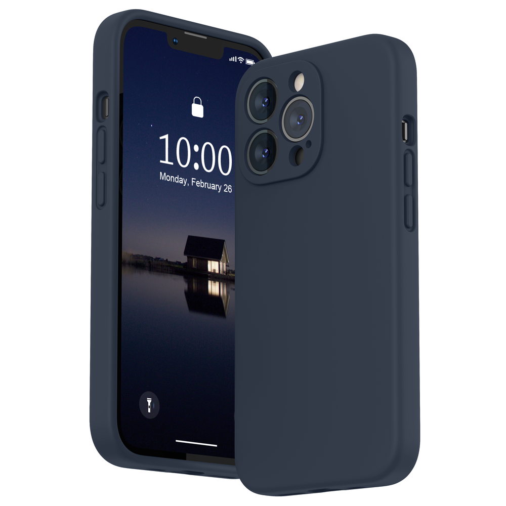 SURPHY Silikonhülle kompatibel mit iPhone 13 Pro Hülle (6,1 Zoll 2021), mit Kameraschutz, flüssige Silikon-Handyhülle mit Mikrofaserfutter