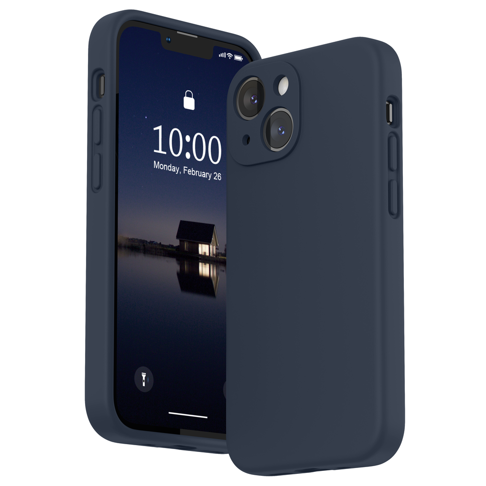 SURPHY Silikonhülle kompatibel mit iPhone 13 Mini Hülle (5,4 Zoll 2021), mit Kameraschutz, flüssige Silikon-Handyhülle mit Mikrofaserfutter