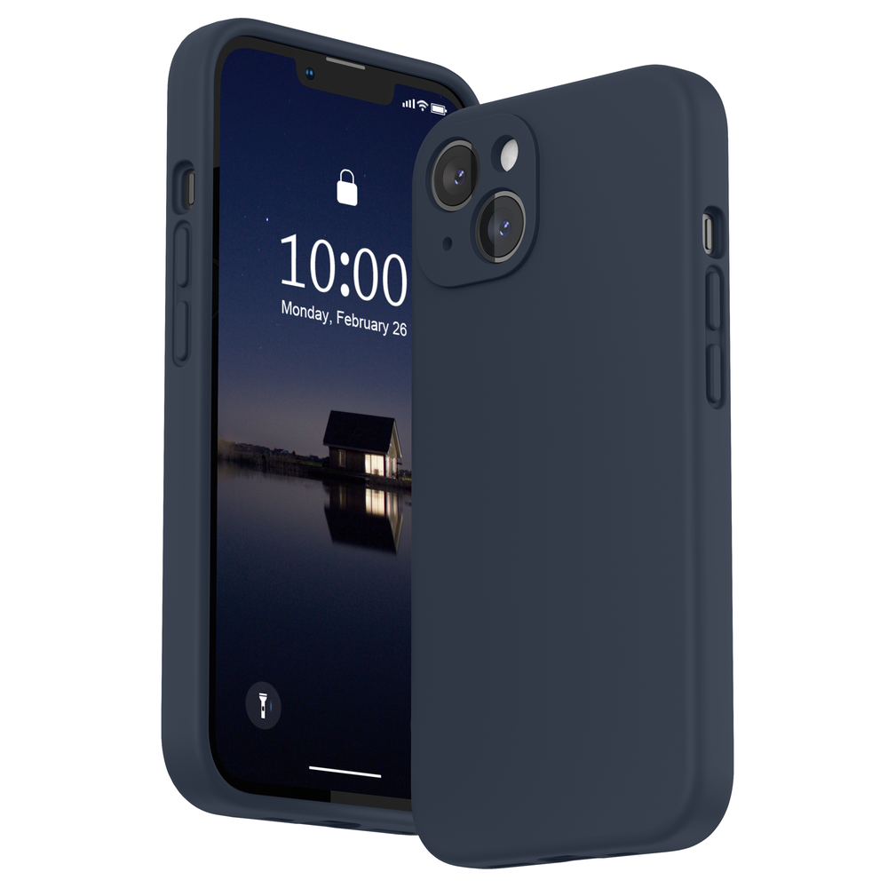 SURPHY Silikonhülle kompatibel mit iPhone 13 Hülle (6,1 Zoll 2021), mit Kameraschutz, flüssige Silikon-Handyhülle mit Mikrofaserfutter