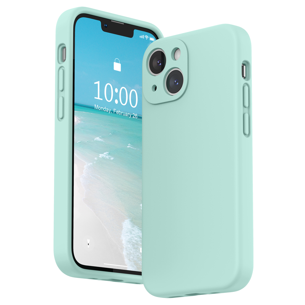 SURPHY Silikonhülle kompatibel mit iPhone 13 Mini Hülle (5,4 Zoll 2021), mit Kameraschutz, flüssige Silikon-Handyhülle mit Mikrofaserfutter