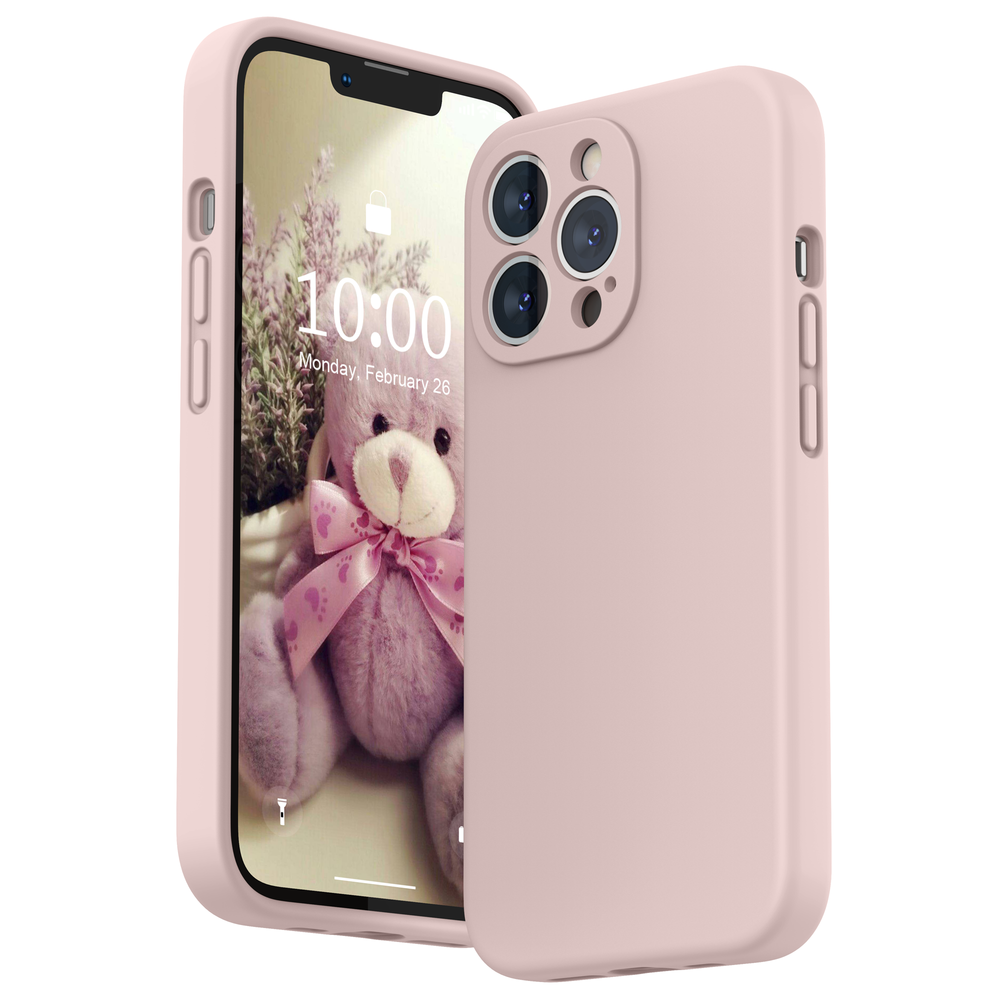 SURPHY Silikonhülle kompatibel mit iPhone 13 Pro Hülle (6,1 Zoll 2021), mit Kameraschutz, flüssige Silikon-Handyhülle mit Mikrofaserfutter