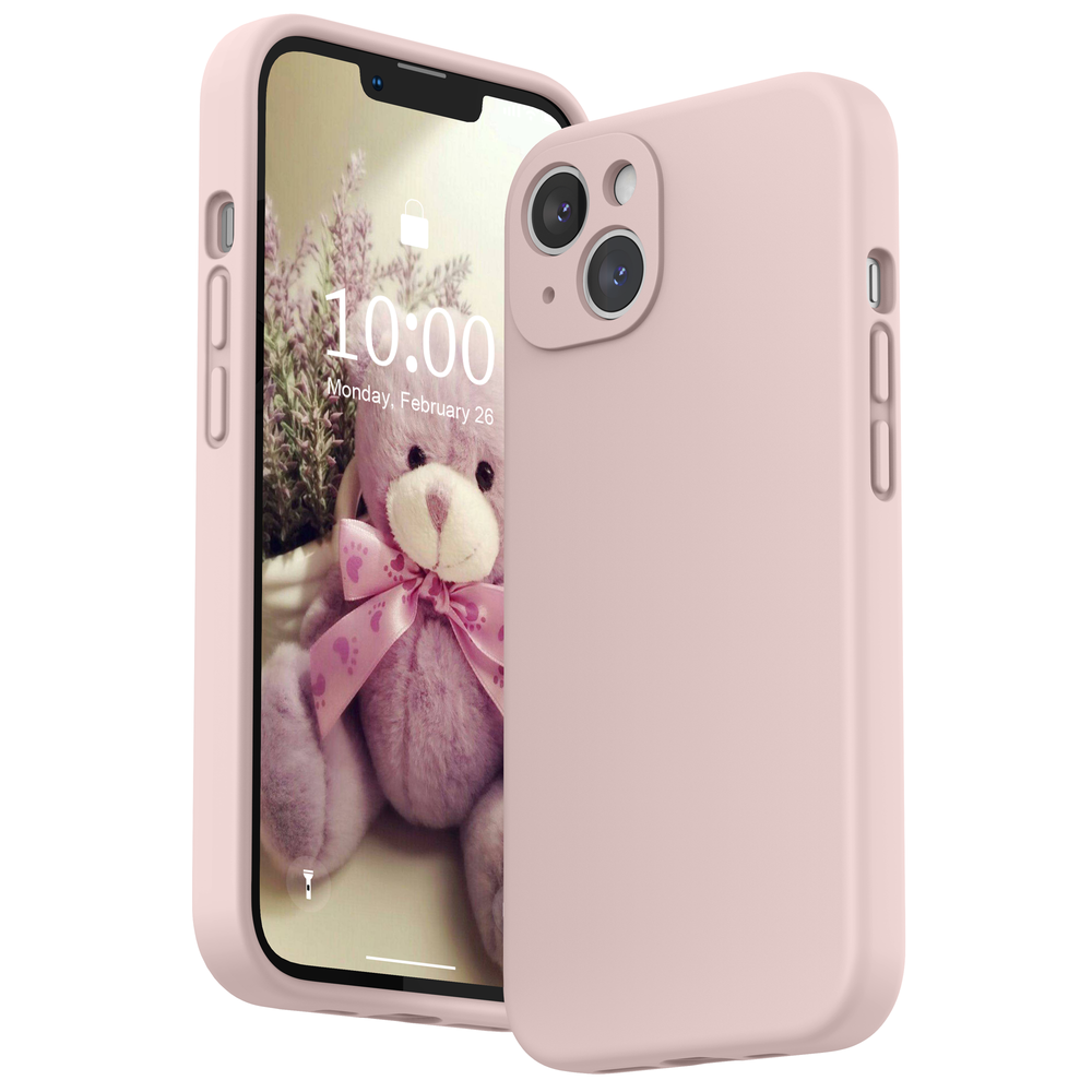 SURPHY Silikonhülle kompatibel mit iPhone 13 Hülle (6,1 Zoll 2021), mit Kameraschutz, flüssige Silikon-Handyhülle mit Mikrofaserfutter