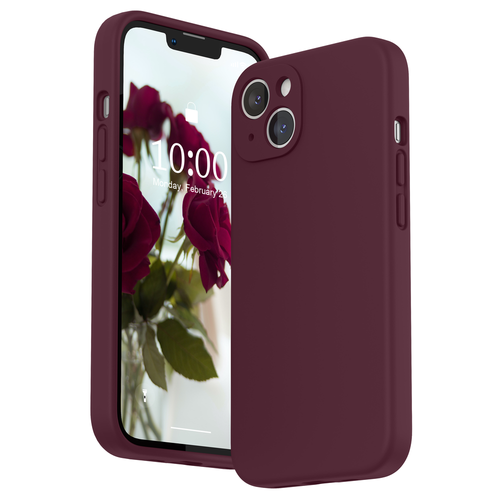 SURPHY Silikonhülle kompatibel mit iPhone 13 Hülle (6,1 Zoll 2021), mit Kameraschutz, flüssige Silikon-Handyhülle mit Mikrofaserfutter