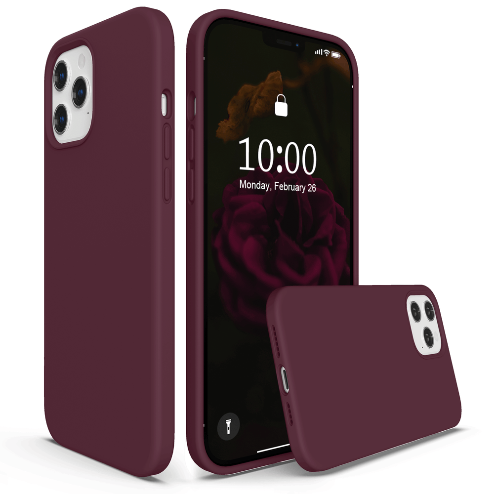 SURPHY Silikonhülle kompatibel mit iPhone 12 Pro Max Hülle 6,7 Zoll, flüssige Silikon-Handyhülle (mit Mikrofaserfutter), entworfen für iPhone 12 Pro Max 2020