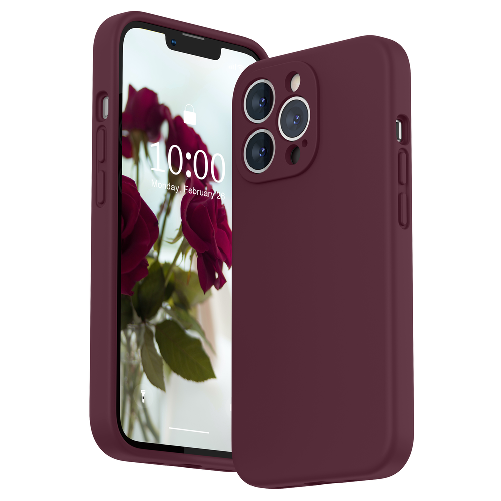 SURPHY Silikonhülle kompatibel mit iPhone 13 Pro Hülle (6,1 Zoll 2021), mit Kameraschutz, flüssige Silikon-Handyhülle mit Mikrofaserfutter