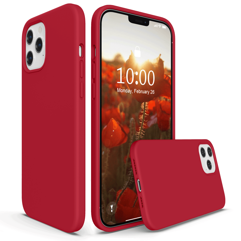 SURPHY Silikonhülle kompatibel mit iPhone 12 Pro Max Hülle 6,7 Zoll, flüssige Silikon-Handyhülle (mit Mikrofaserfutter), entworfen für iPhone 12 Pro Max 2020