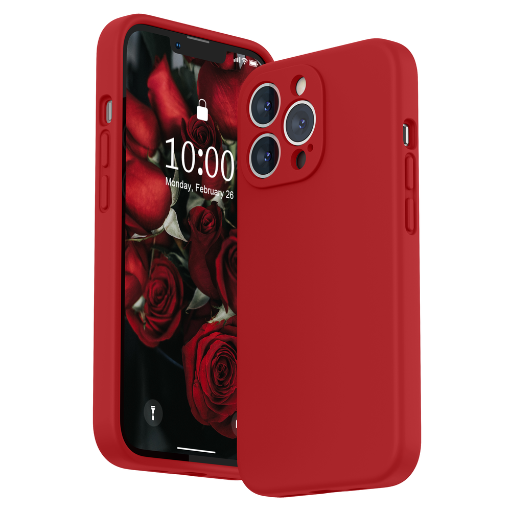 SURPHY Silikonhülle kompatibel mit iPhone 13 Pro Hülle (6,1 Zoll 2021), mit Kameraschutz, flüssige Silikon-Handyhülle mit Mikrofaserfutter