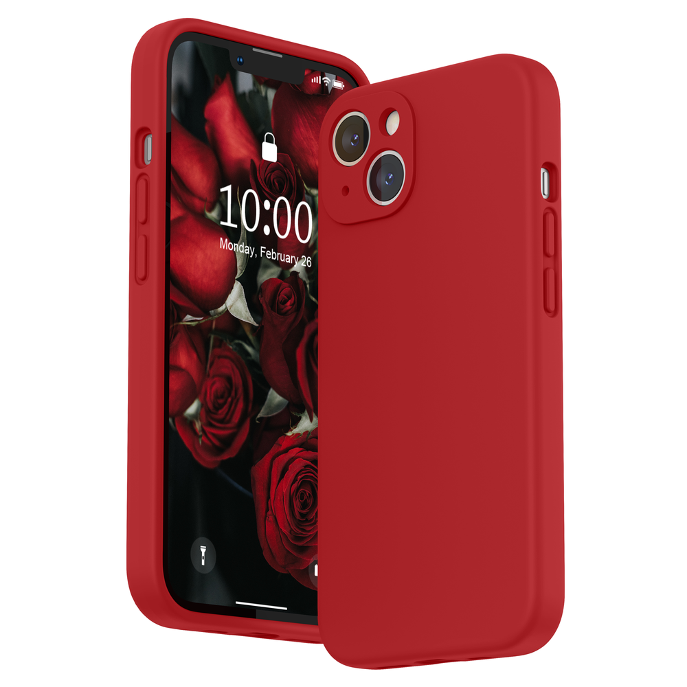 SURPHY Silikonhülle kompatibel mit iPhone 13 Hülle (6,1 Zoll 2021), mit Kameraschutz, flüssige Silikon-Handyhülle mit Mikrofaserfutter