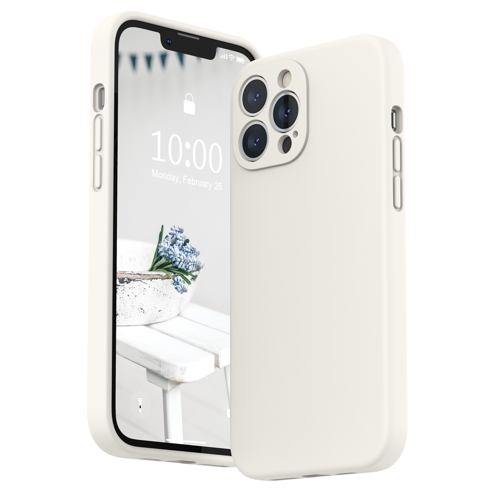 SURPHY Silikonhülle kompatibel mit iPhone 13 Pro Max Hülle (6,7 Zoll 2021), mit Kameraschutz, flüssige Silikon-Handyhülle mit Mikrofaserfutter