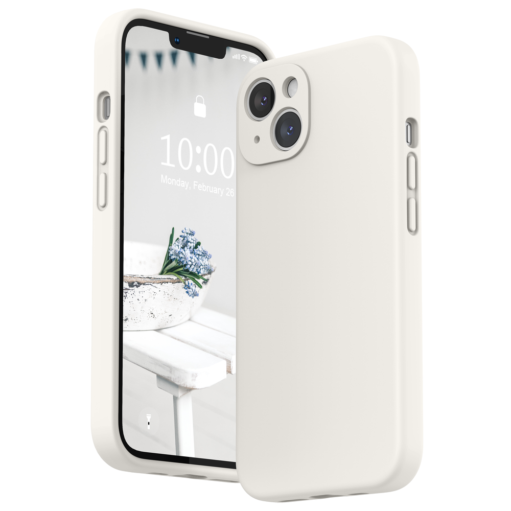 SURPHY Silikonhülle kompatibel mit iPhone 13 Hülle (6,1 Zoll 2021), mit Kameraschutz, flüssige Silikon-Handyhülle mit Mikrofaserfutter