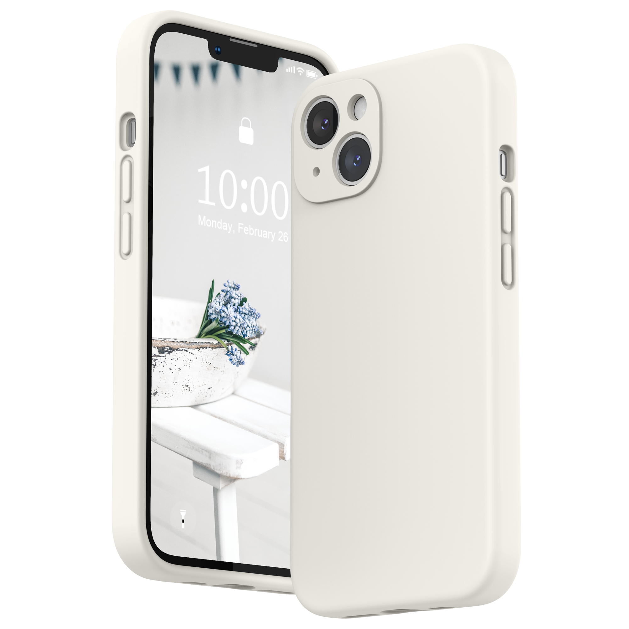 SURPHY Silicone Case Compatible with iPhone 13 Case (6.1 inch 2021), with Camera Protection, Liquid Silicone Phone Case with Microfiber Lining