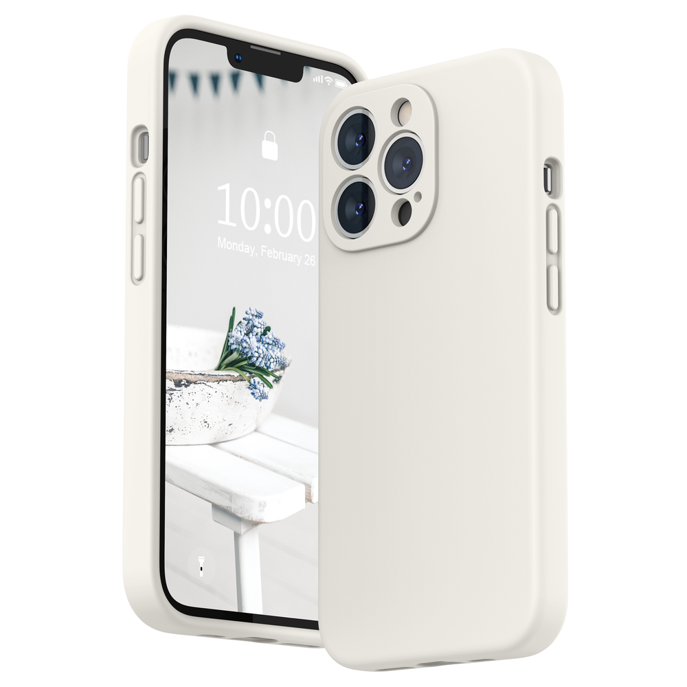 SURPHY Silikonhülle kompatibel mit iPhone 13 Pro Hülle (6,1 Zoll 2021), mit Kameraschutz, flüssige Silikon-Handyhülle mit Mikrofaserfutter