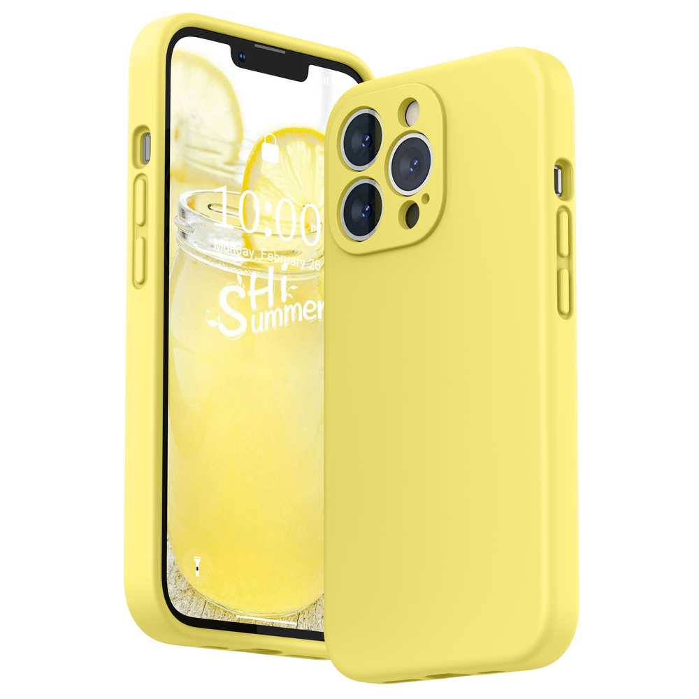 SURPHY Silikonhülle kompatibel mit iPhone 13 Pro Hülle (6,1 Zoll 2021), mit Kameraschutz, flüssige Silikon-Handyhülle mit Mikrofaserfutter