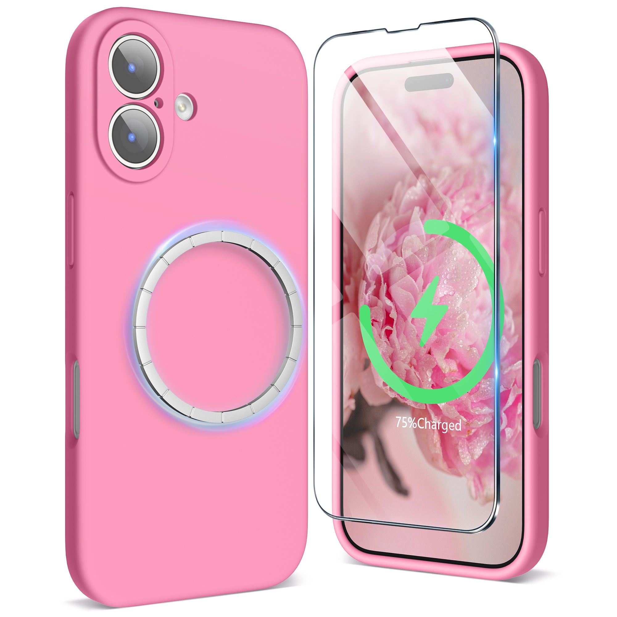 SURPHY Case for iPhone 17 Case with Screen Protector (6.3 inch 2025), Compatible with MagSafe, Liquid Silicone 17 Phone Cases Whit Soft Microfiber Lining