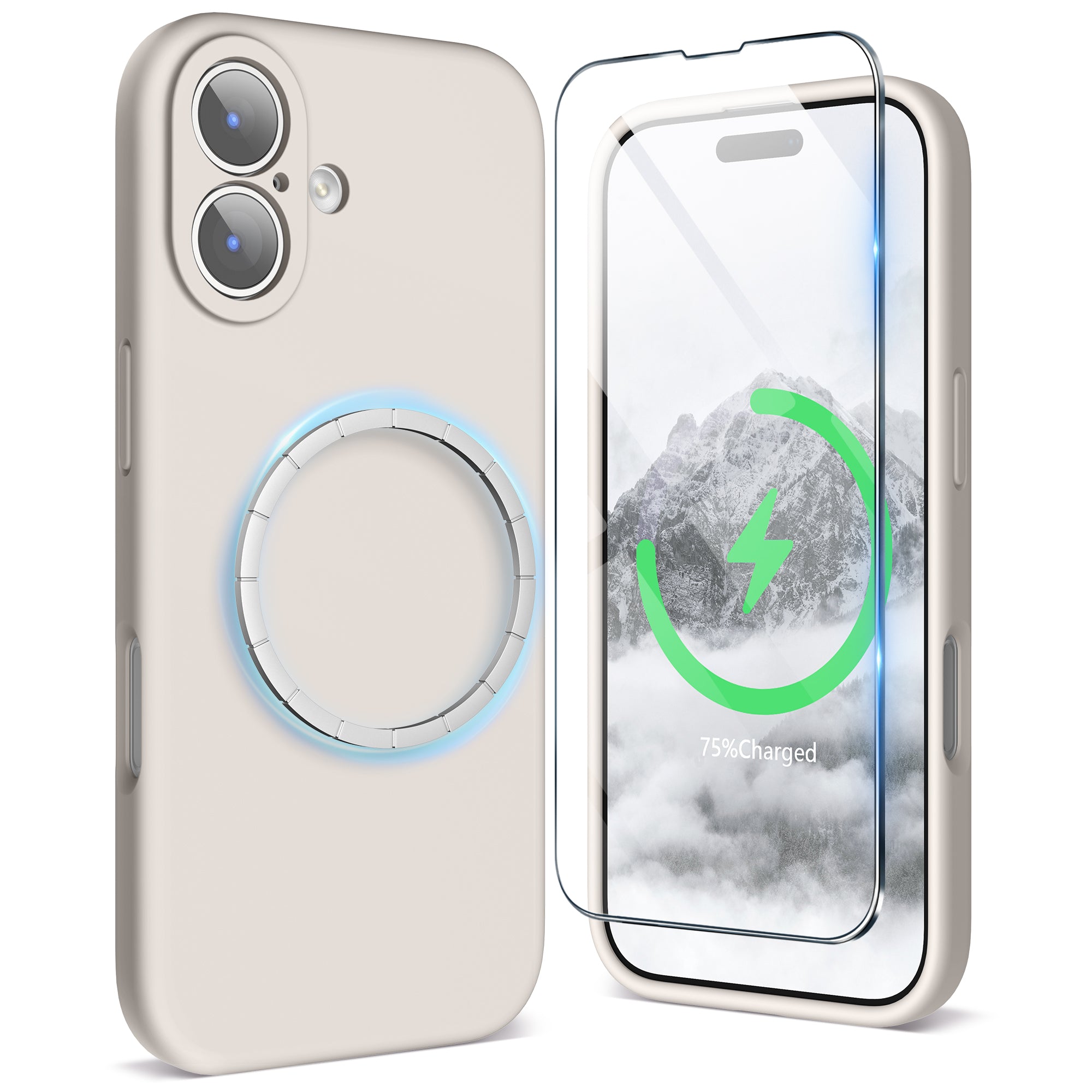 SURPHY Case for iPhone 17 Case with Screen Protector (6.3 inch 2025), Compatible with MagSafe, Liquid Silicone 17 Phone Cases Whit Soft Microfiber Lining