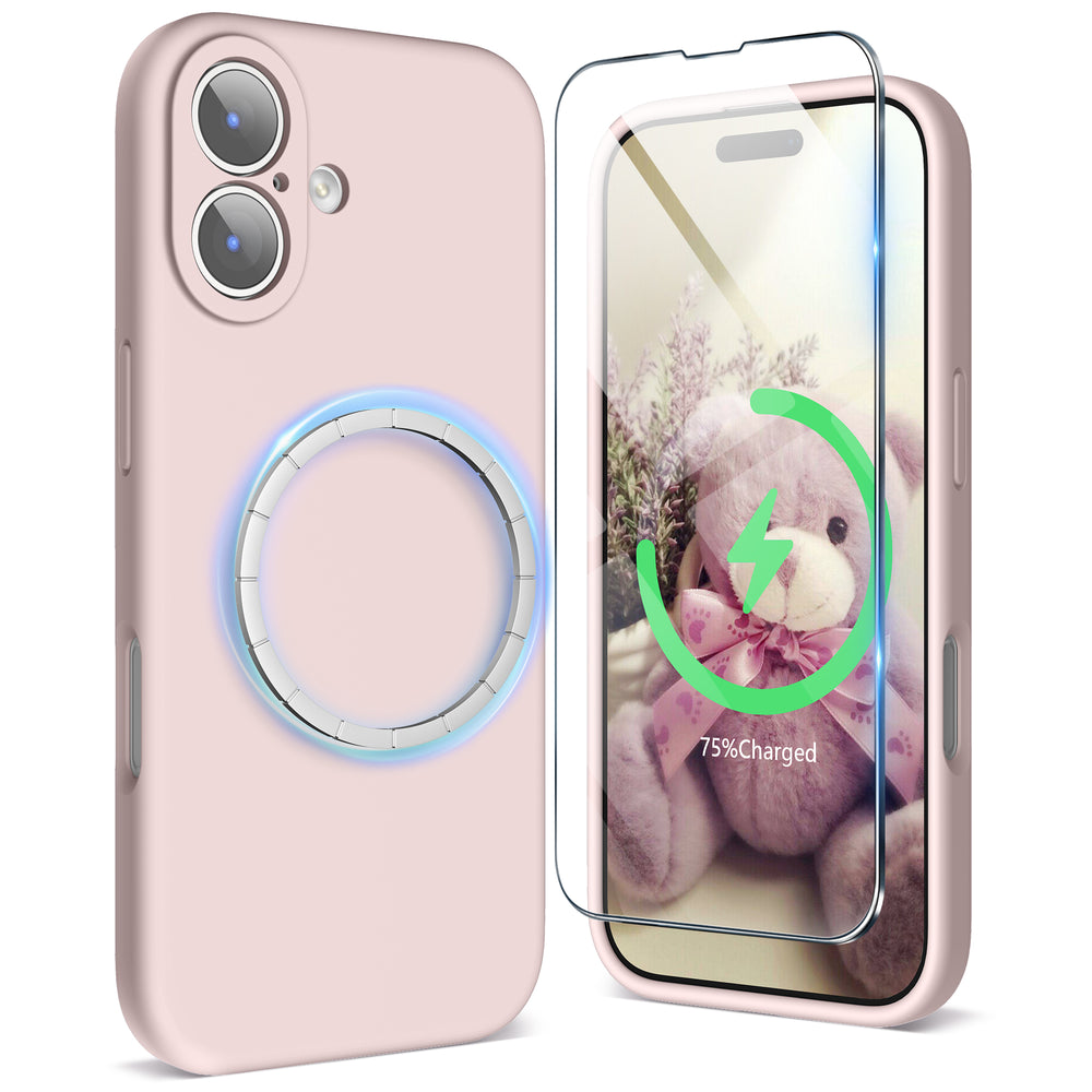 SURPHY Case for iPhone 17 Case with Screen Protector (6.3 inch 2025), Compatible with MagSafe, Liquid Silicone 17 Phone Cases Whit Soft Microfiber Lining