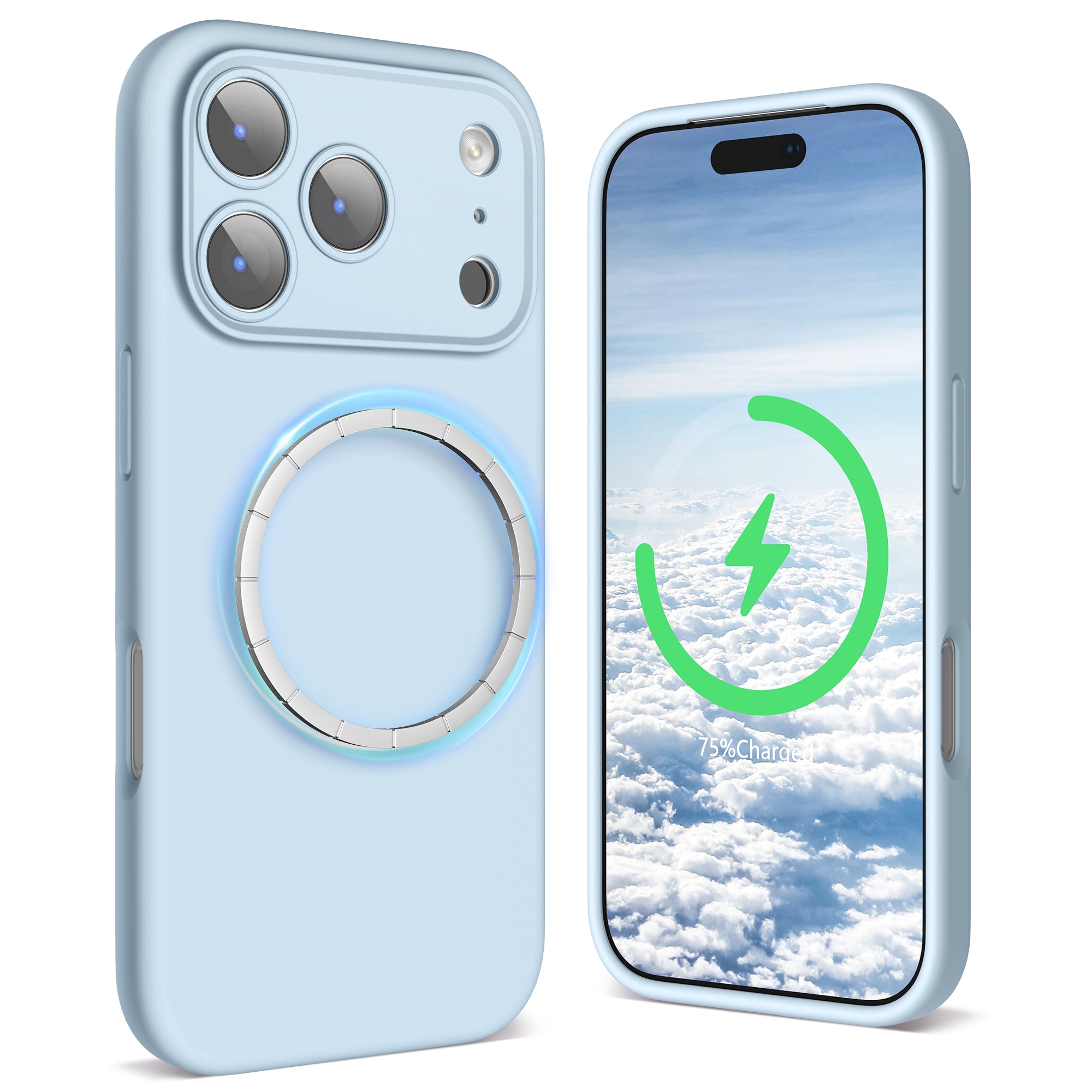 SURPHY Case for iPhone 17 Pro Case Compatible with MagSafe (6.3 inch 2025), Liquid Silicone 17 Pro Phone Cases Whit Soft Microfiber Lining